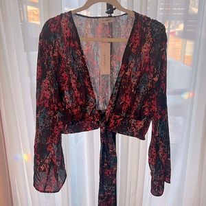 Boho summer crop top with billowing sleeves ✨